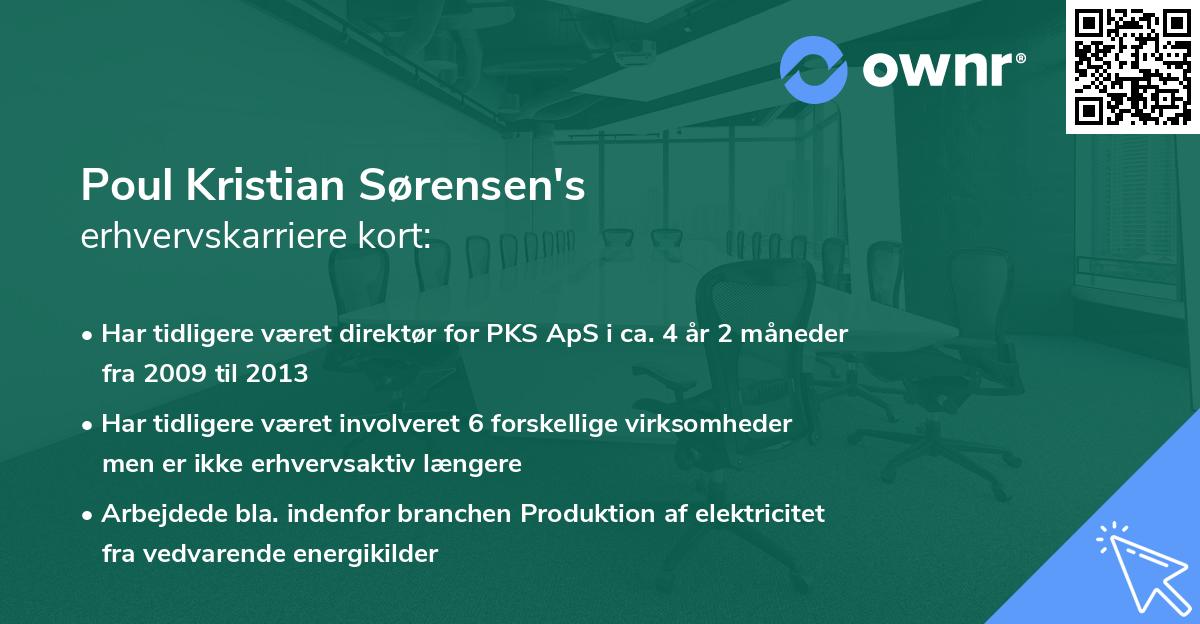 Poul Kristian Sørensen's erhvervskarriere kort
