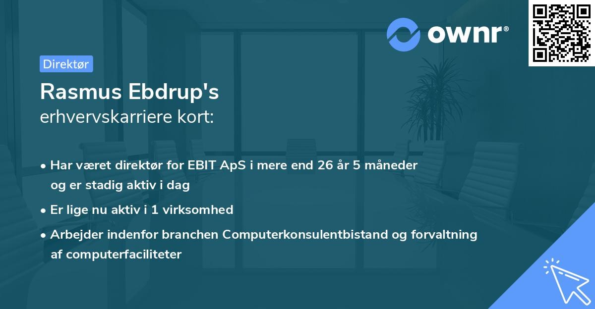 Rasmus Ebdrup's erhvervskarriere kort