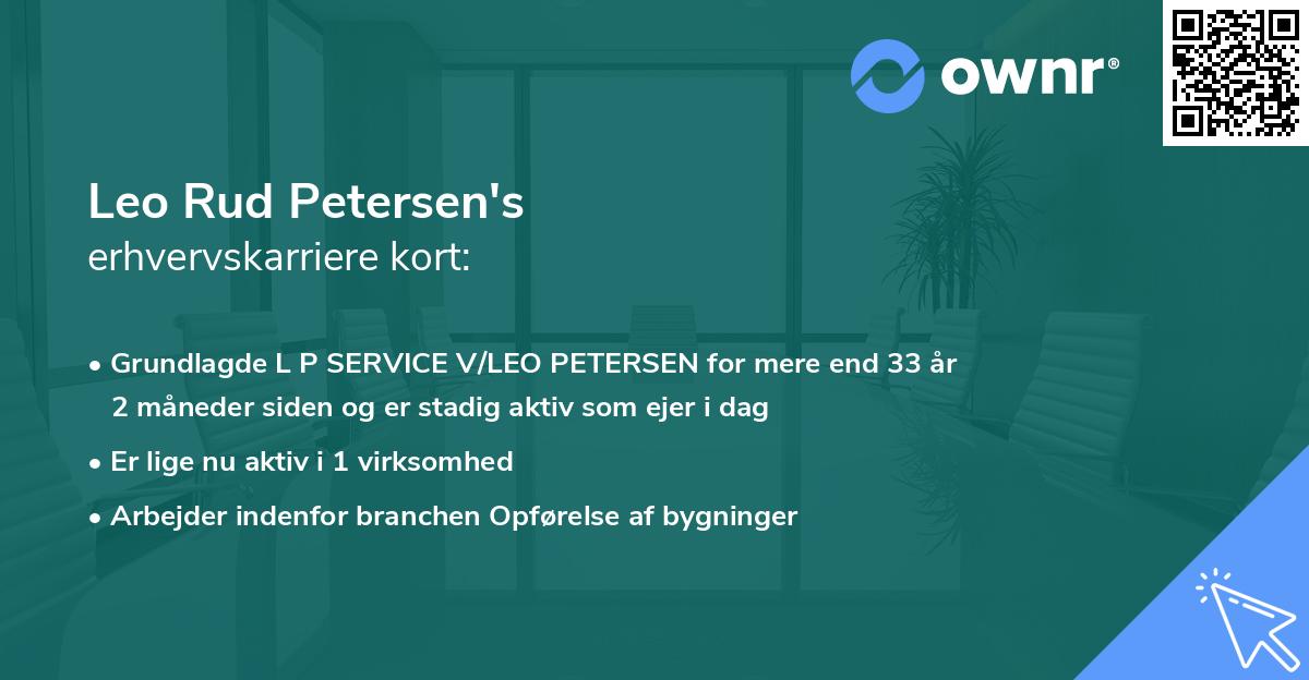 Leo Rud Petersen's erhvervskarriere kort