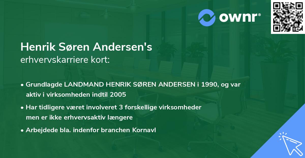 Henrik Søren Andersen's erhvervskarriere kort