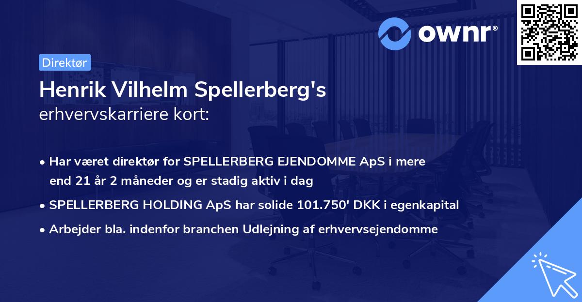 Henrik Vilhelm Spellerberg's erhvervskarriere kort