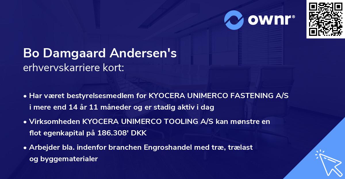 Bo Damgaard Andersen's erhvervskarriere kort