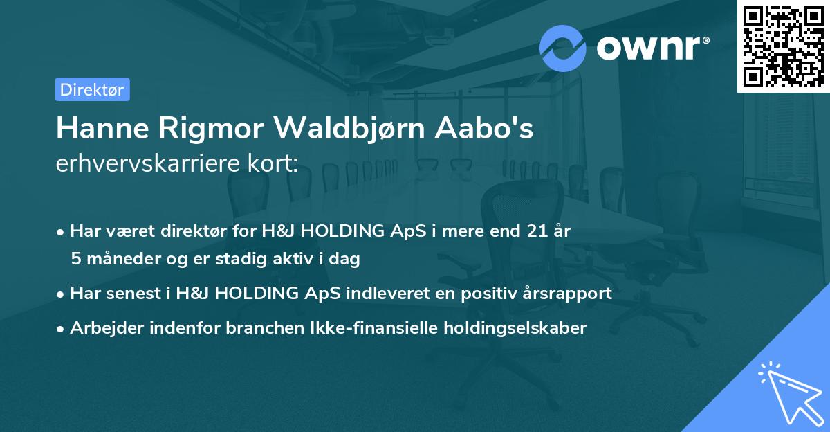 Hanne Rigmor Waldbjørn Aabo's erhvervskarriere kort