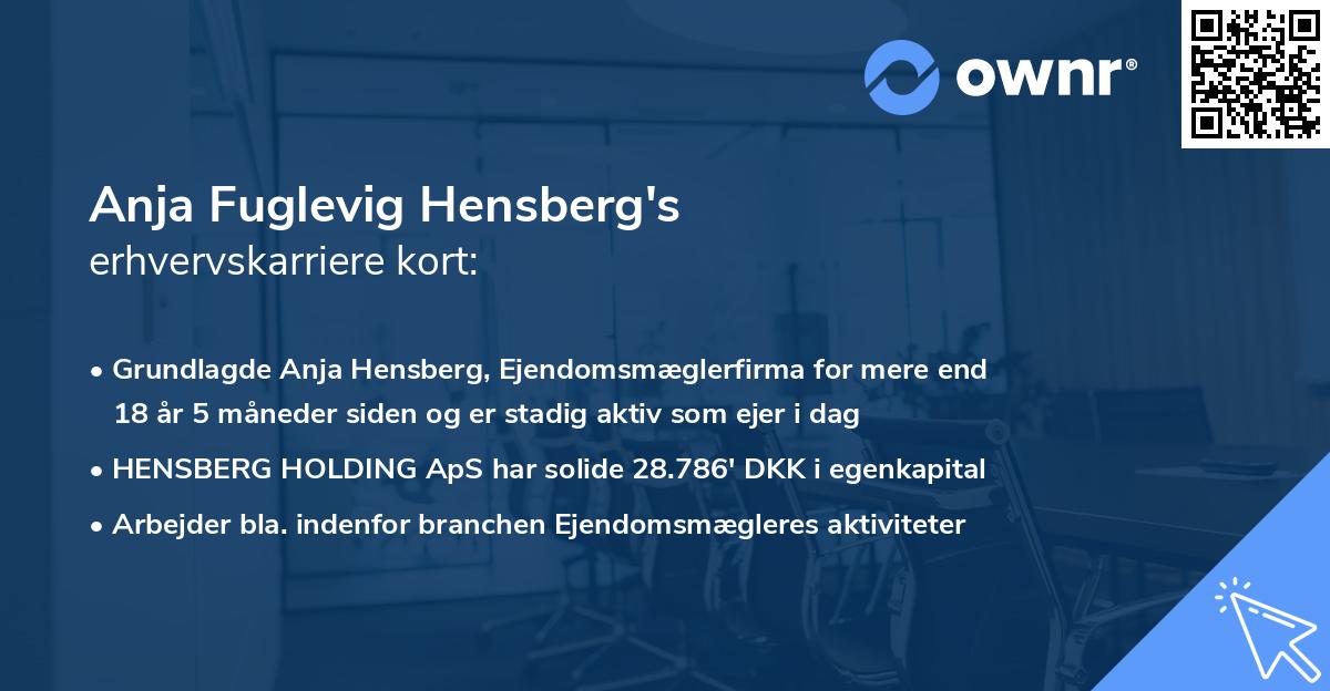 Anja Fuglevig Hensberg's erhvervskarriere kort