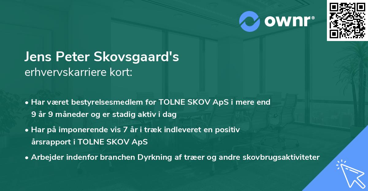 Jens Peter Skovsgaard's erhvervskarriere kort