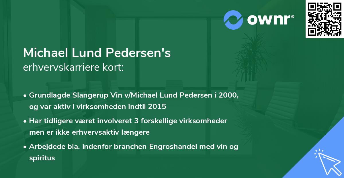 Michael Lund Pedersen's erhvervskarriere kort