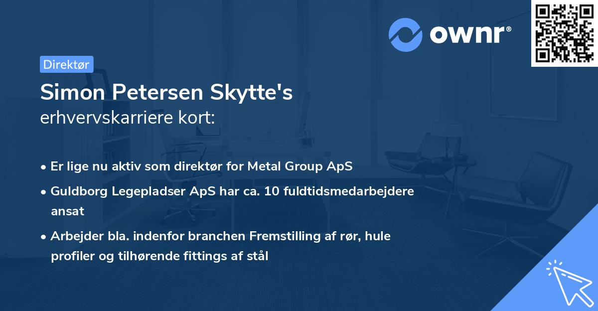 Simon Petersen Skytte's erhvervskarriere kort