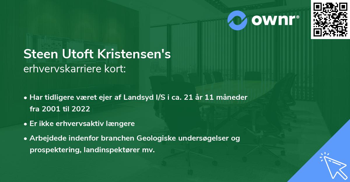 Steen Utoft Kristensen's erhvervskarriere kort