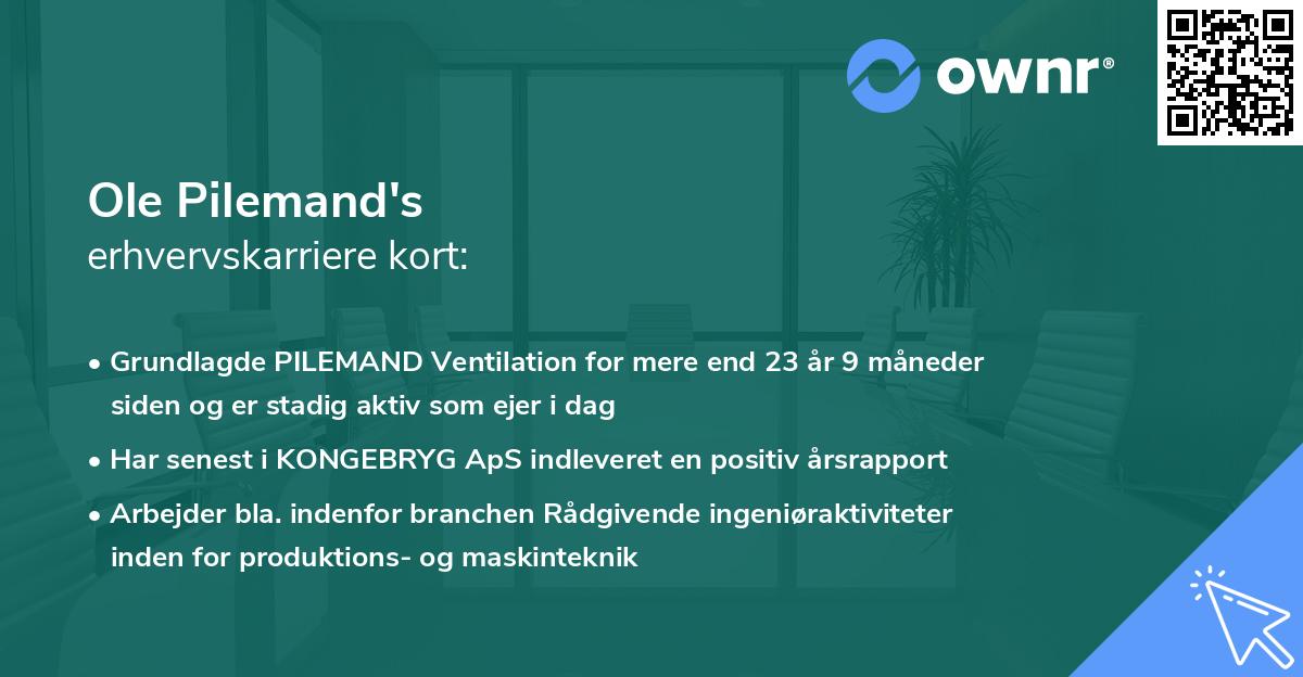 Ole Pilemand's erhvervskarriere kort