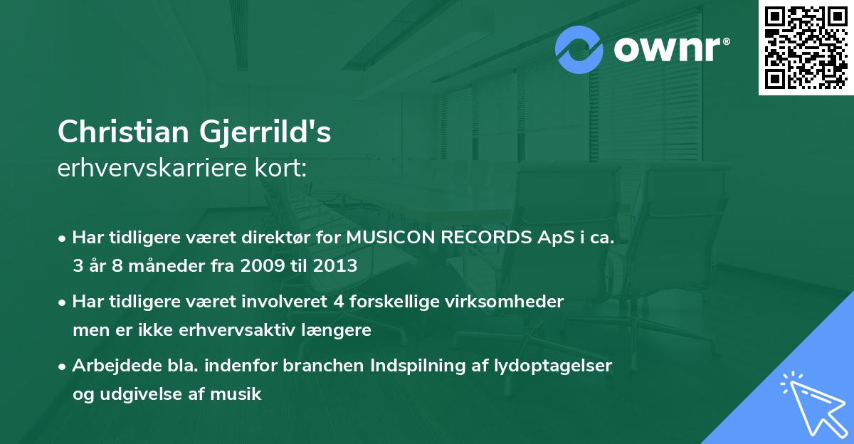Christian Gjerrild's erhvervskarriere kort