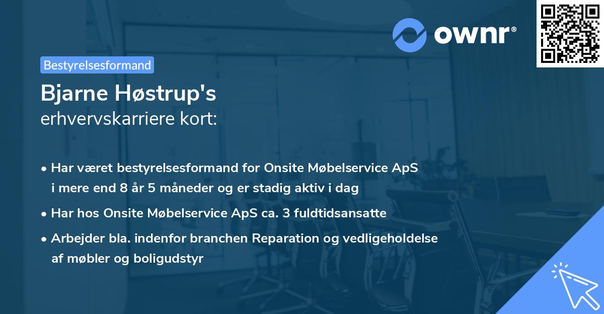 Bjarne Høstrup's erhvervskarriere kort