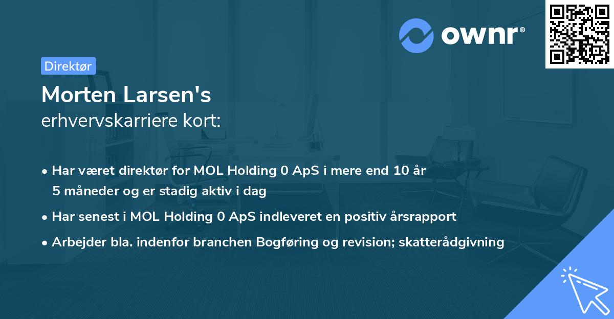 Morten Larsen's erhvervskarriere kort