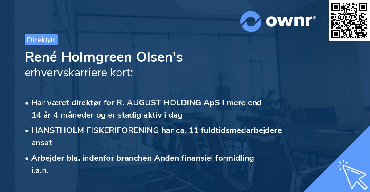 René Holmgreen Olsen's erhvervskarriere kort