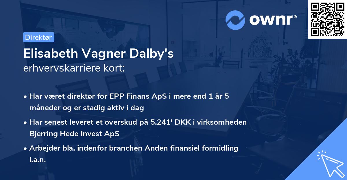 Elisabeth Vagner Dalby's erhvervskarriere kort