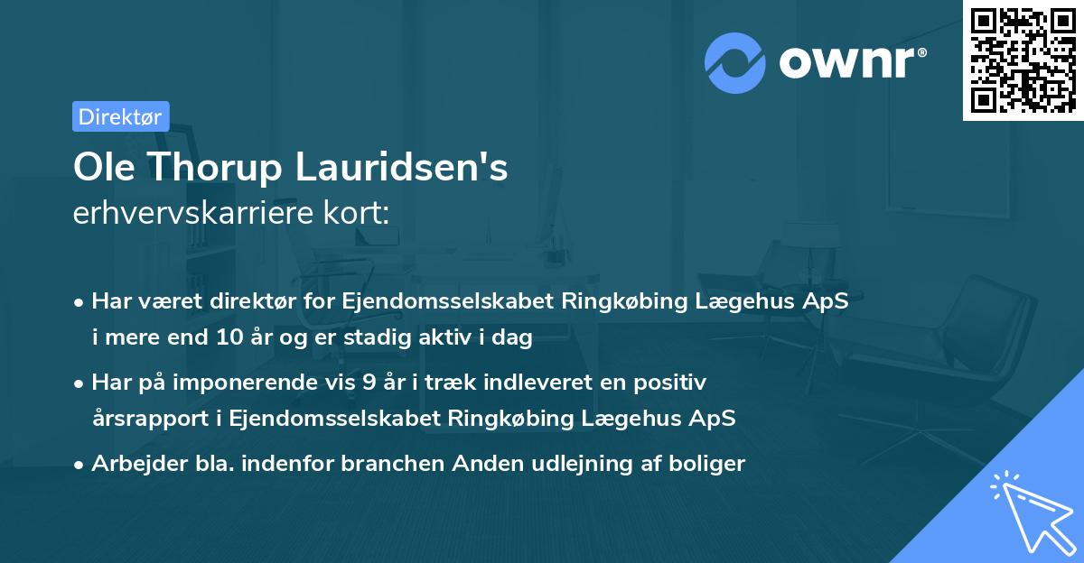 Ole Thorup Lauridsen's erhvervskarriere kort