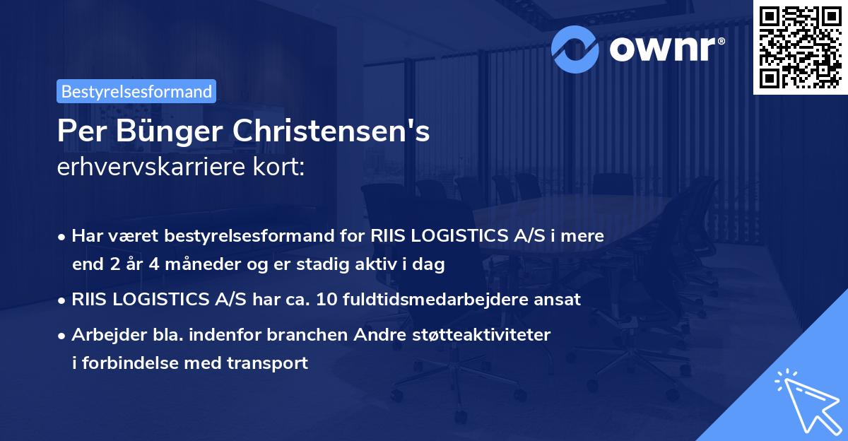 Per Bünger Christensen's erhvervskarriere kort