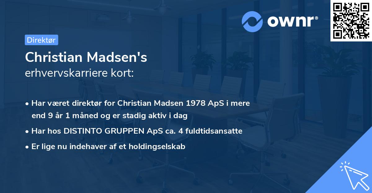 Christian Madsen's erhvervskarriere kort