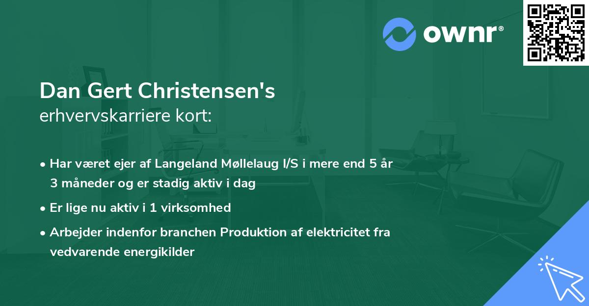 Dan Gert Christensen's erhvervskarriere kort