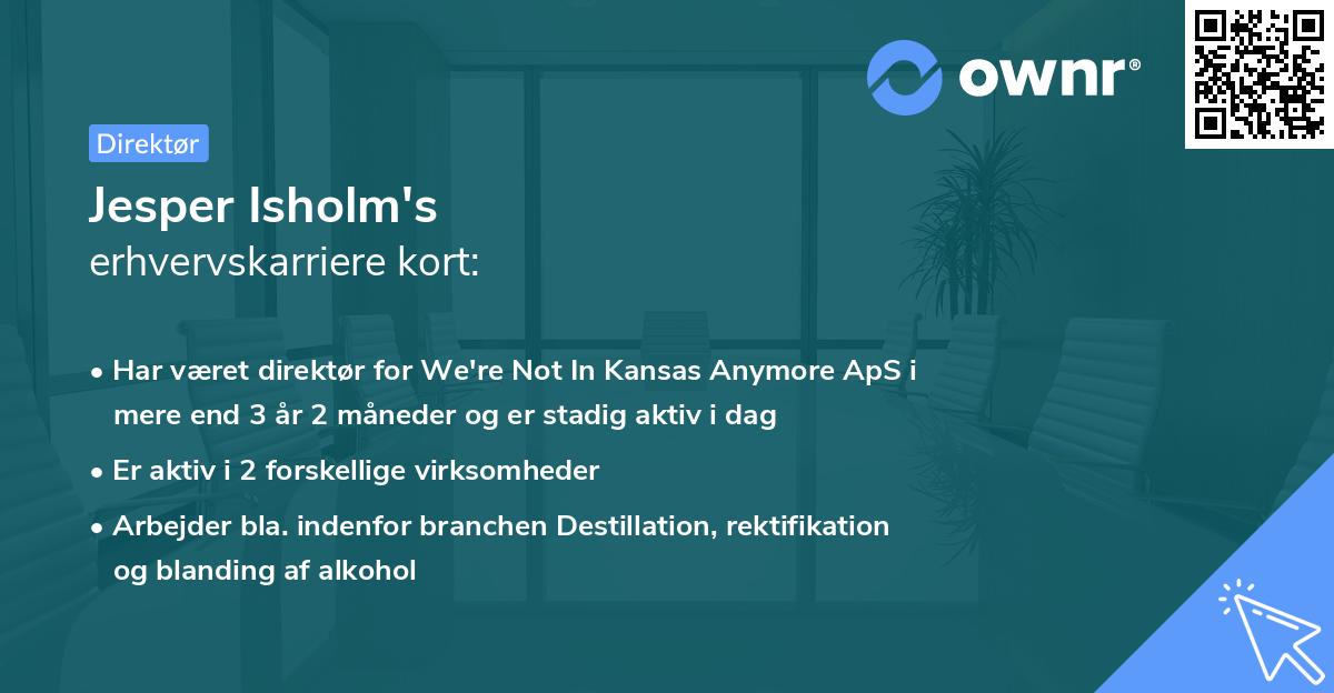 Jesper Isholm's erhvervskarriere kort
