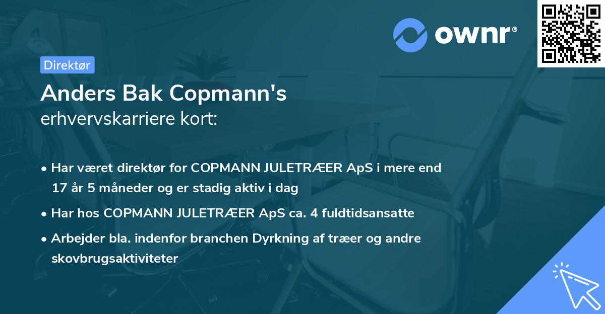 Anders Bak Copmann's erhvervskarriere kort