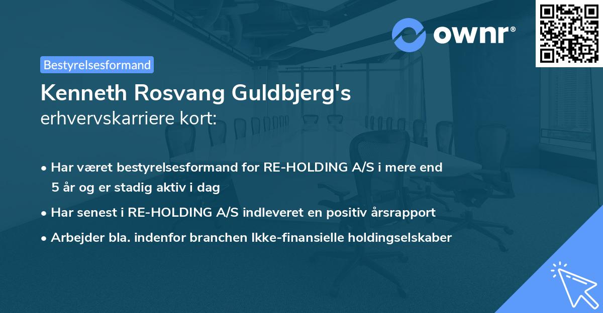 Kenneth Rosvang Guldbjerg's erhvervskarriere kort