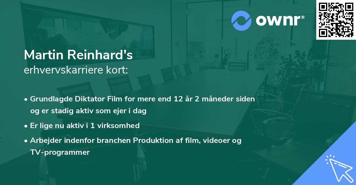 Martin Reinhard's erhvervskarriere kort
