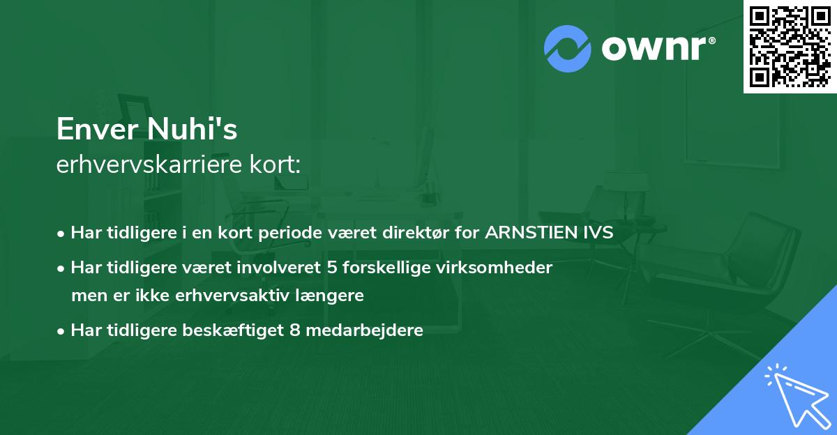 Enver Nuhi's erhvervskarriere kort