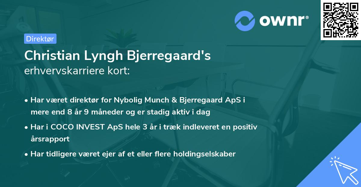 Christian Lyngh Bjerregaard's erhvervskarriere kort