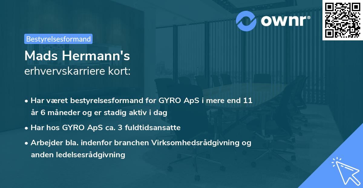 Mads Hermann's erhvervskarriere kort