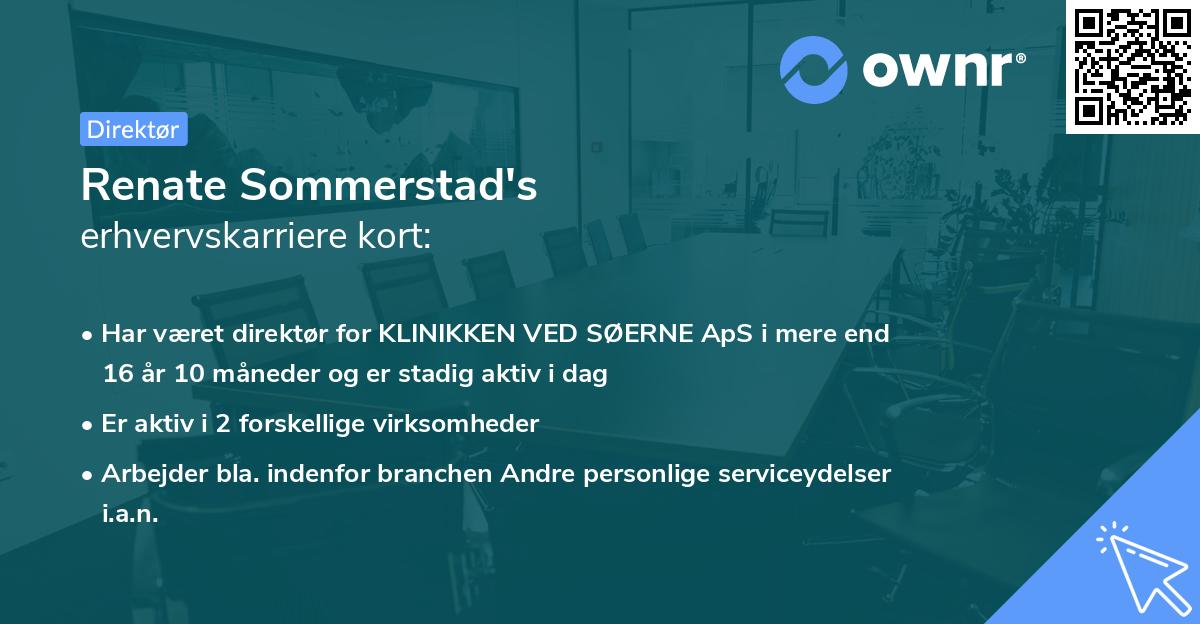 Renate Sommerstad's erhvervskarriere kort