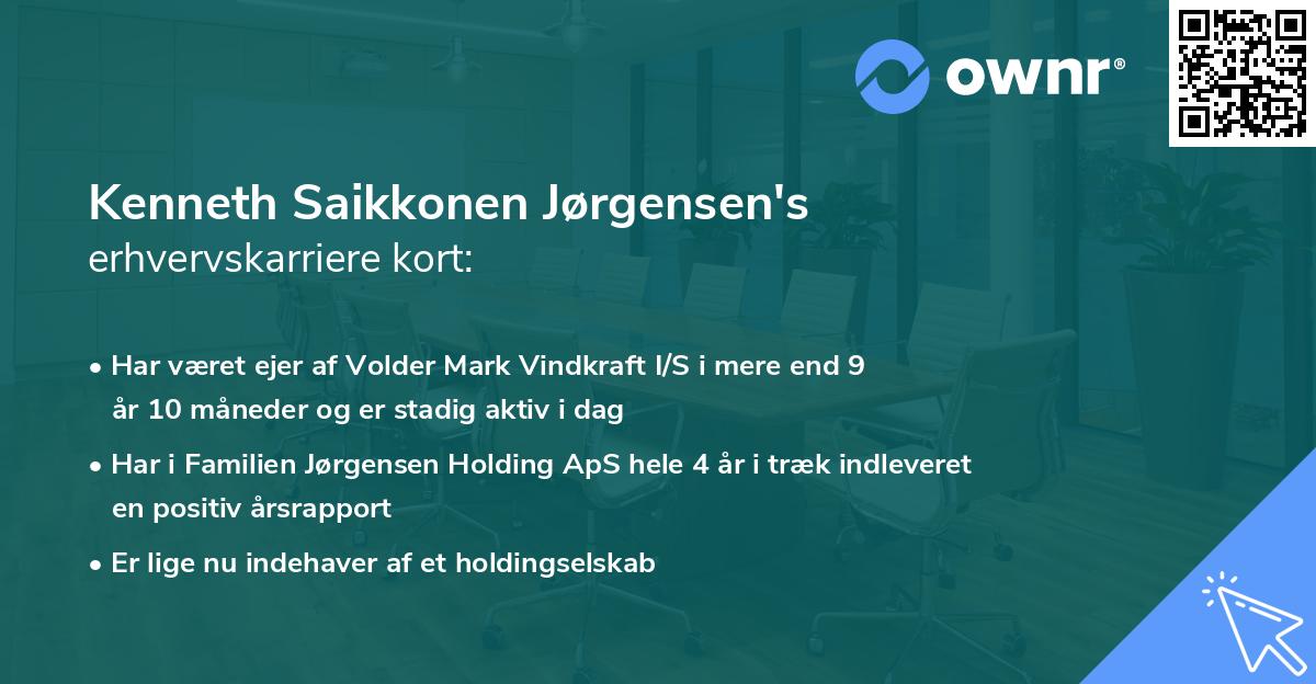 Kenneth Saikkonen Jørgensen's erhvervskarriere kort