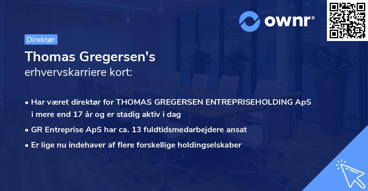 Thomas Gregersen's erhvervskarriere kort