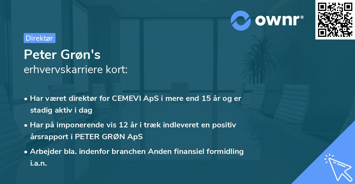 Peter Grøn's erhvervskarriere kort