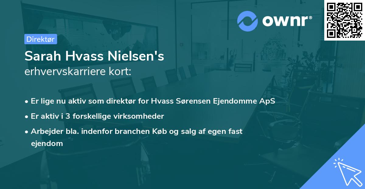 Sarah Hvass Nielsen's erhvervskarriere kort