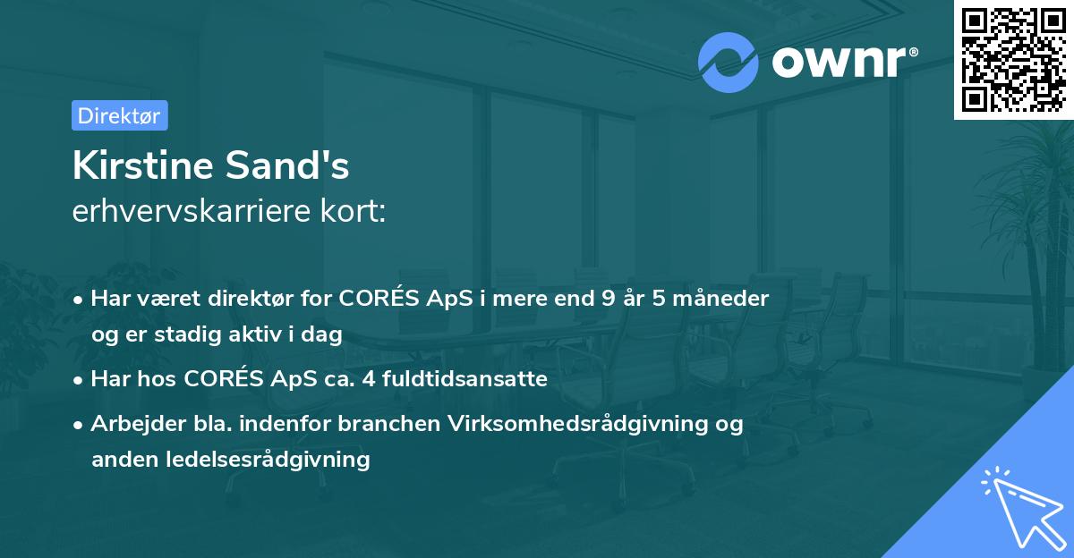 Kirstine Sand's erhvervskarriere kort