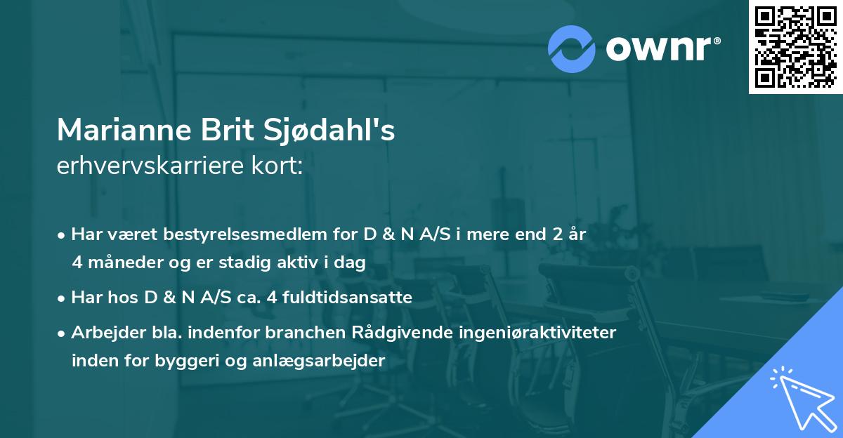 Marianne Brit Sjødahl's erhvervskarriere kort