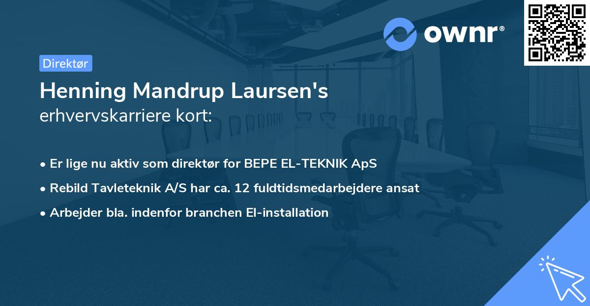 Henning Mandrup Laursen's erhvervskarriere kort