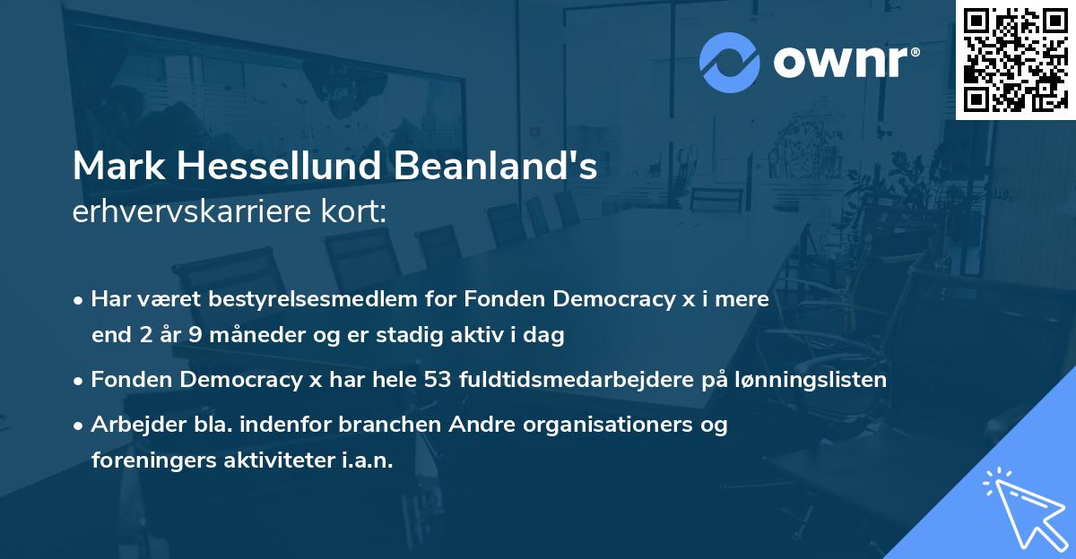 Mark Hessellund Beanland's erhvervskarriere kort