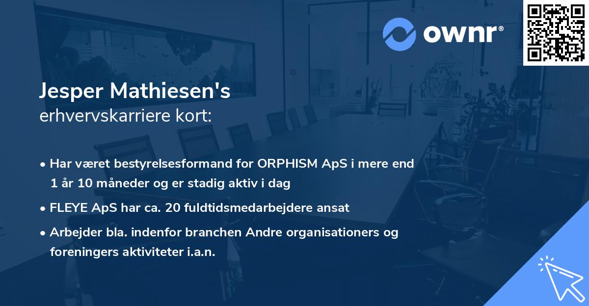 Jesper Mathiesen's erhvervskarriere kort