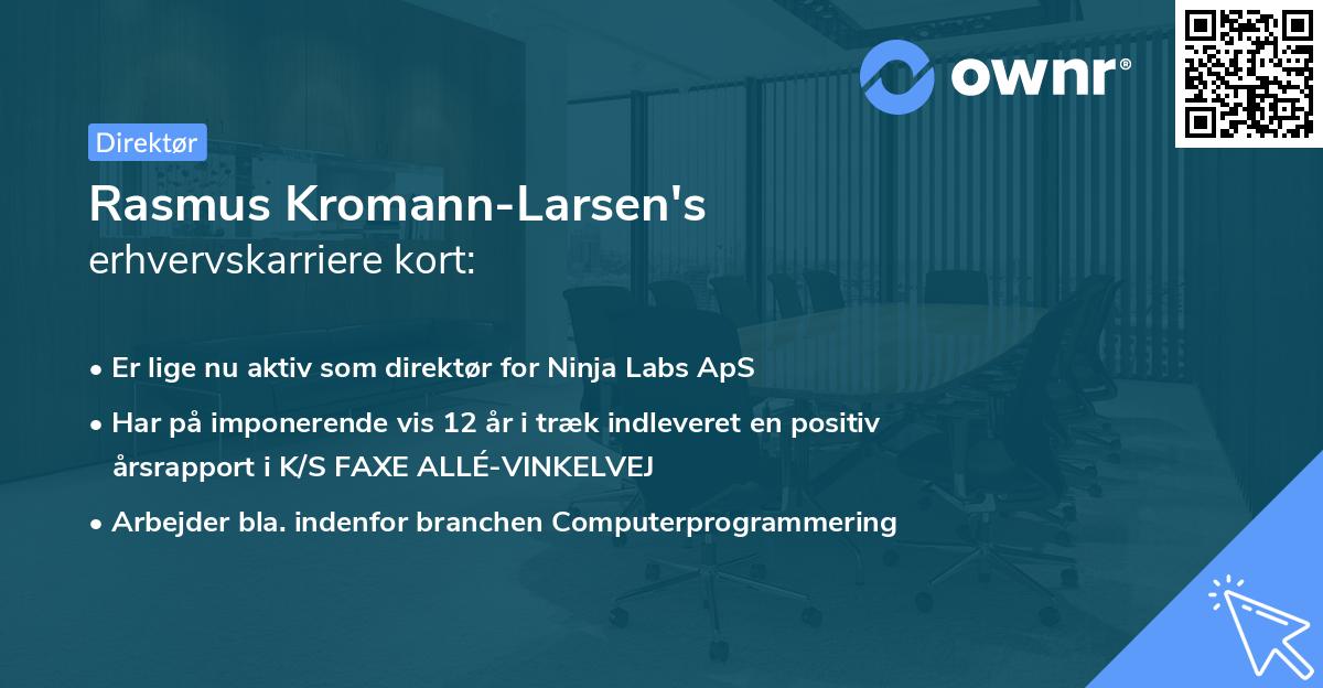 Rasmus Kromann-Larsen's erhvervskarriere kort