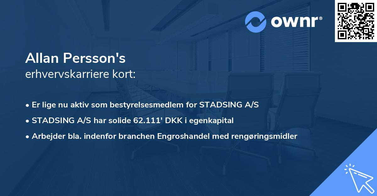 Allan Persson's erhvervskarriere kort