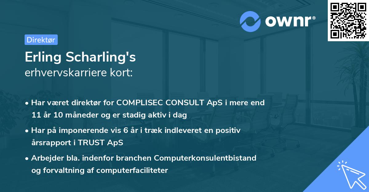 Erling Scharling's erhvervskarriere kort