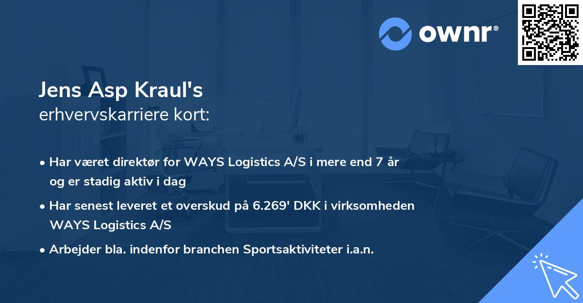 Jens Asp Kraul's erhvervskarriere kort