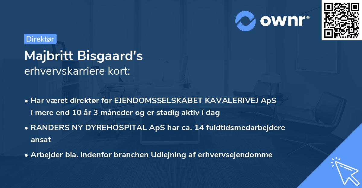 Majbritt Bisgaard's erhvervskarriere kort