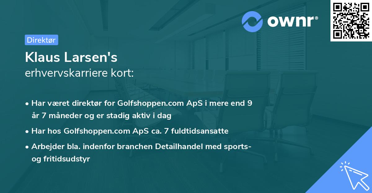 Klaus Larsen's erhvervskarriere kort