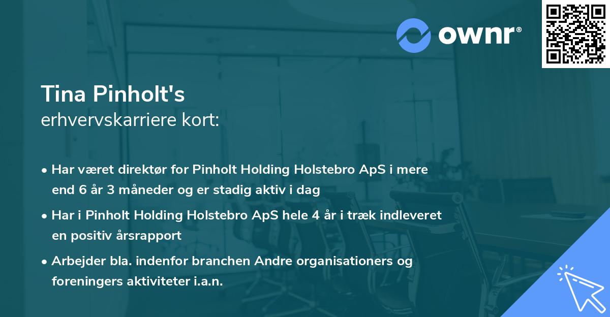 Tina Pinholt's erhvervskarriere kort
