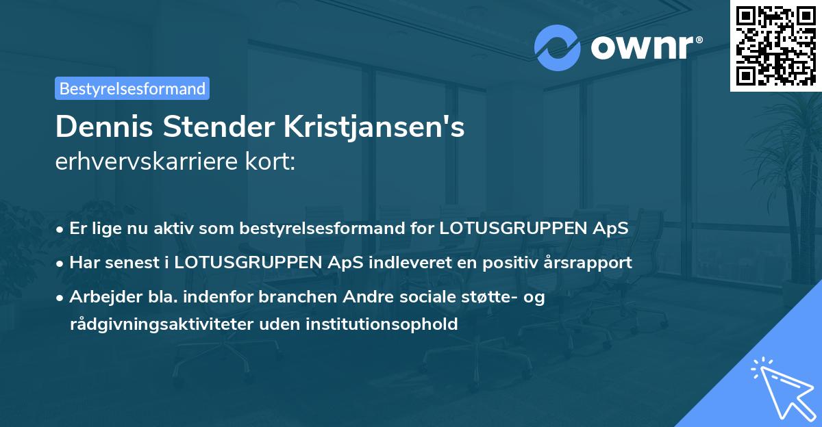 Dennis Stender Kristjansen's erhvervskarriere kort