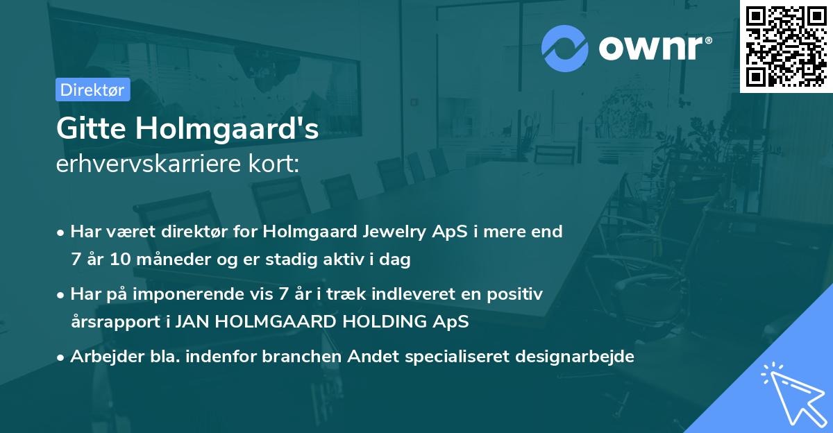 Gitte Holmgaard's erhvervskarriere kort