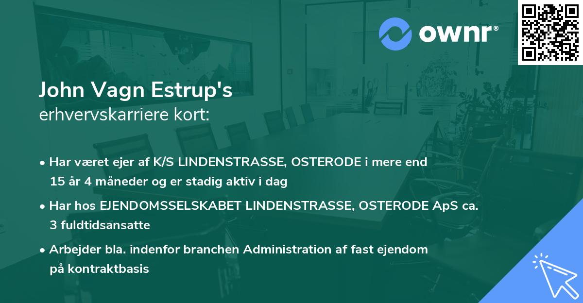 John Vagn Estrup's erhvervskarriere kort