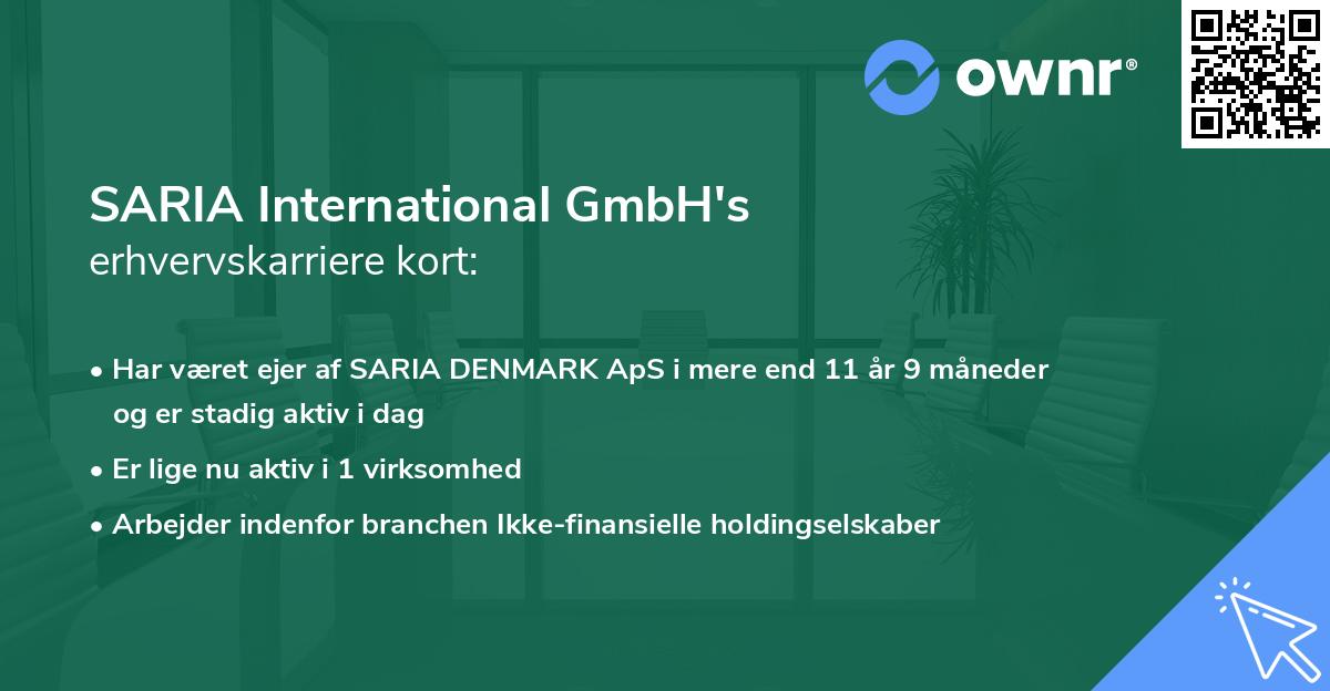 SARIA International GmbH's erhvervskarriere kort